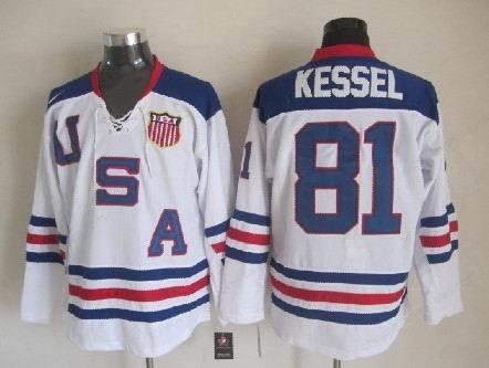 2010 Olympics Usa #81 Phil Kessel White Jersey