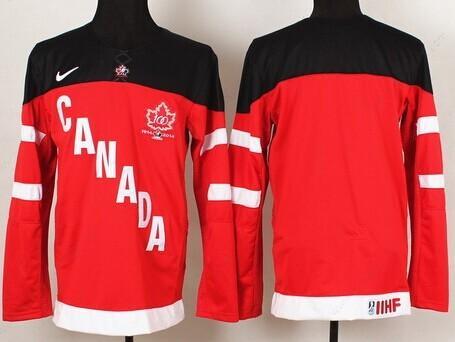 2014/15 Team Canada Kids Customized Red 100Th Jersey