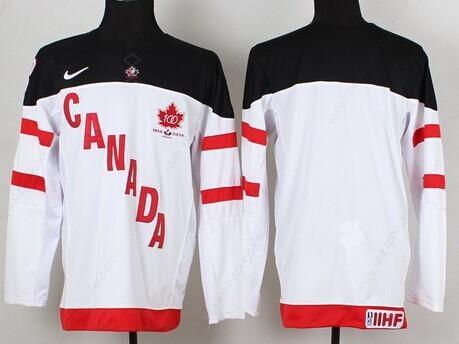2014/15 Team Canada Kids Customized White 100Th Jersey