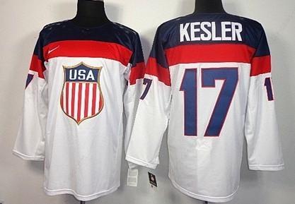 2014 Olympics Usa #17 Ryan Kesler White Jersey