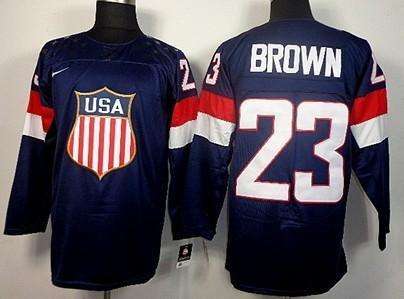 2014 Olympics Usa #23 Dustin Brown Navy Blue Jersey