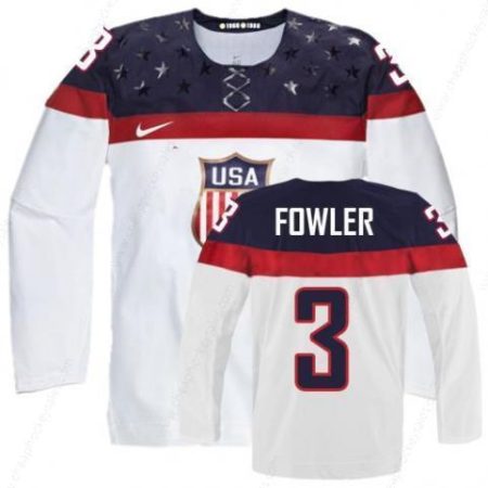 2014 Olympics Usa #3 Cam Fowler White Jersey