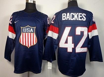 2014 Olympics Usa #42 David Backes Navy Blue Jersey