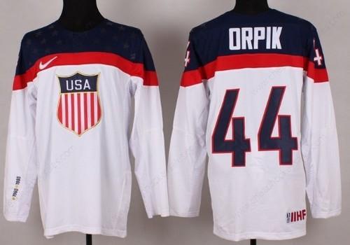 2014 Olympics Usa #44 Brooks Orpik White Jersey