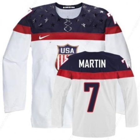 2014 Olympics Usa #7 Paul Martin White Jersey