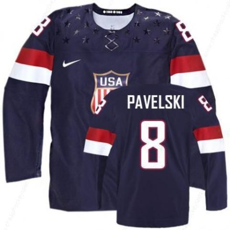 2014 Olympics Usa #8 Joe Pavelski Navy Blue Jersey