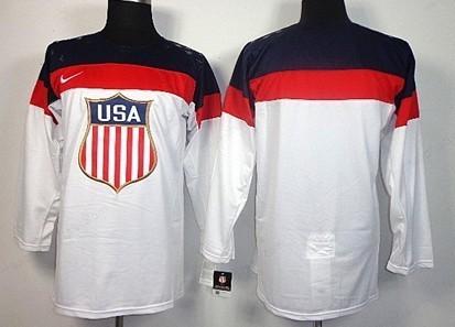 2014 Olympics Usa Blank White Jersey