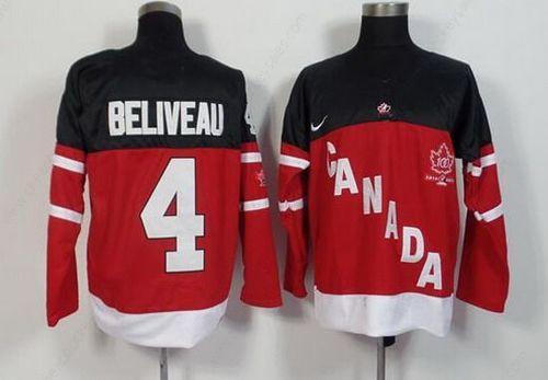 2014-15 Men’s Team Canada #4 Jean Beliveau Retired Player Red 100Th Anniversary Jersey