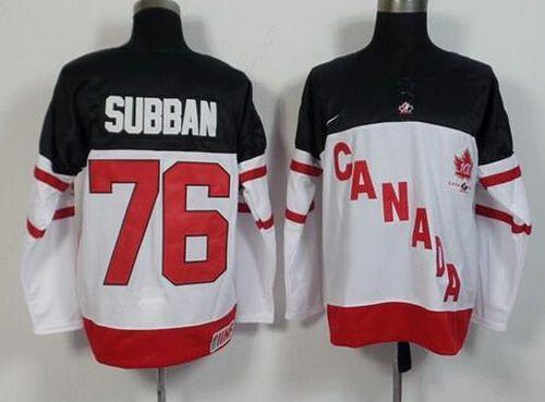 2014-15 Men’s Team Canada #76 P.K. Subban White 100Th Anniversary Jersey