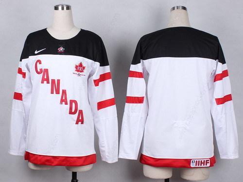 2014/15 Team Canada Blank White 100Th Women’s Jersey