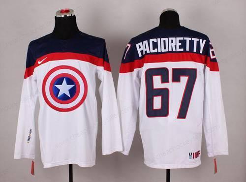 2015 Men’s Team Usa #67 Max Pacioretty Captain America Fashion White Jersey