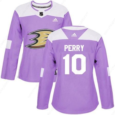 Adidas Anaheim Ducks #10 Corey Perry Purple Authentic Fights Cancer Women’s Stitched NHL Jersey