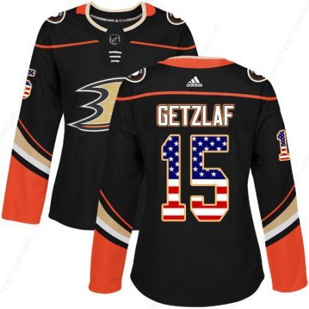 Adidas Anaheim Ducks #15 Ryan Getzlaf Black Home Authentic Usa Flag Women’s Stitched NHL Jersey