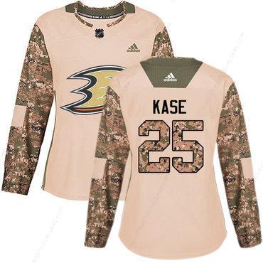 Adidas Anaheim Ducks #25 Ondrej Kase Camo Authentic 2017 Veterans Day Women’s Stitched NHL Jersey