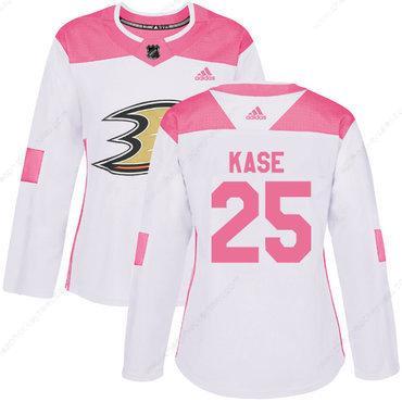 Adidas Anaheim Ducks #25 Ondrej Kase White Pink Authentic Fashion Women’s Stitched NHL Jersey