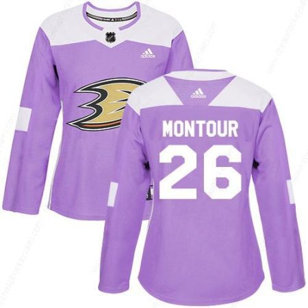 Adidas Anaheim Ducks #26 Brandon Montour Purple Authentic Fights Cancer Women’s Stitched NHL Jersey