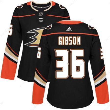 Adidas Anaheim Ducks #36 John Gibson Black Home Authentic Women’s Stitched NHL Jersey