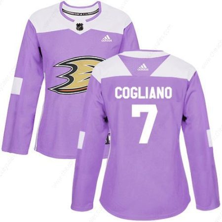 Adidas Anaheim Ducks #7 Andrew Cogliano Purple Authentic Fights Cancer Women’s Stitched NHL Jersey