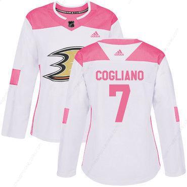 Adidas Anaheim Ducks #7 Andrew Cogliano White Pink Authentic Fashion Women’s Stitched NHL Jersey