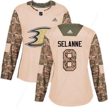 Adidas Anaheim Ducks #8 Teemu Selanne Camo Authentic 2017 Veterans Day Women’s Stitched NHL Jersey