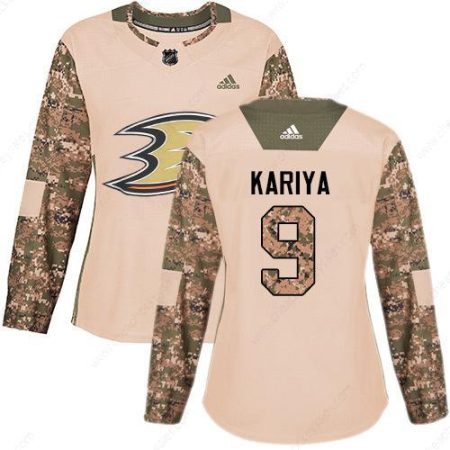 Adidas Anaheim Ducks #9 Paul Kariya Camo Authentic 2017 Veterans Day Women’s Stitched NHL Jersey