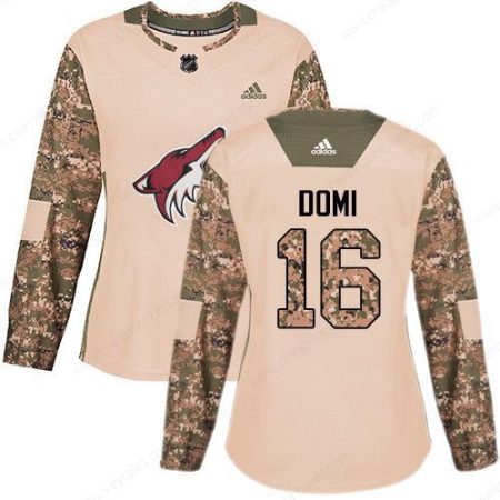 Adidas Arizona Coyotes #16 Max Domi Camo Authentic 2017 Veterans Day Women’s Stitched NHL Jersey