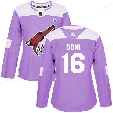 Adidas Arizona Coyotes #16 Max Domi Purple Authentic Fights Cancer Women’s Stitched NHL Jersey