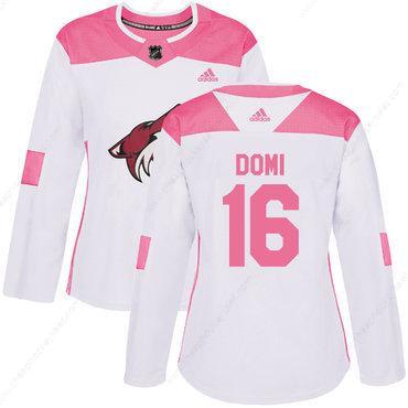 Adidas Arizona Coyotes #16 Max Domi White Pink Authentic Fashion Women’s Stitched NHL Jersey