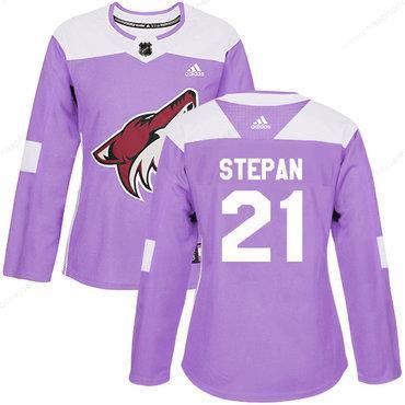 Adidas Arizona Coyotes #21 Derek Stepan Purple Authentic Fights Cancer Women’s Stitched NHL Jersey