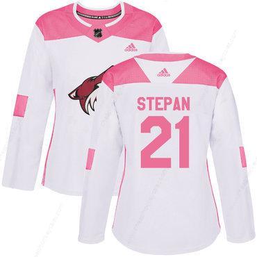 Adidas Arizona Coyotes #21 Derek Stepan White Pink Authentic Fashion Women’s Stitched NHL Jersey