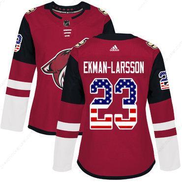 Adidas Arizona Coyotes #23 Oliver Ekman-Larsson Maroon Home Authentic Usa Flag Women’s Stitched NHL Jersey