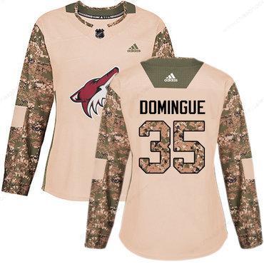 Adidas Arizona Coyotes #35 Louis Domingue Camo Authentic 2017 Veterans Day Women’s Stitched NHL Jersey