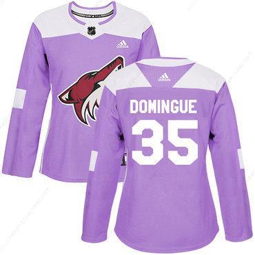 Adidas Arizona Coyotes #35 Louis Domingue Purple Authentic Fights Cancer Women’s Stitched NHL Jersey