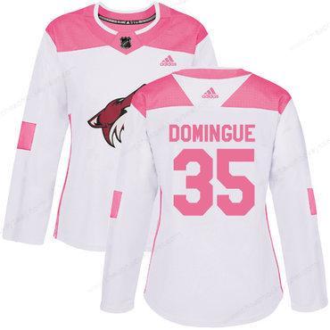 Adidas Arizona Coyotes #35 Louis Domingue White Pink Authentic Fashion Women’s Stitched NHL Jersey