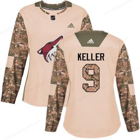 Adidas Arizona Coyotes #9 Clayton Keller Camo Authentic 2017 Veterans Day Women’s Stitched NHL Jersey