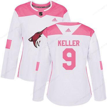 Adidas Arizona Coyotes #9 Clayton Keller White Pink Authentic Fashion Women’s Stitched NHL Jersey