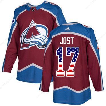 Adidas Avalanche #17 Tyson Jost Burgundy Home Authentic Usa Flag Stitched NHL Jersey