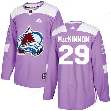 Adidas Avalanche #29 Nathan Mackinnon Purple Authentic Fights Cancer Stitched NHL Jersey