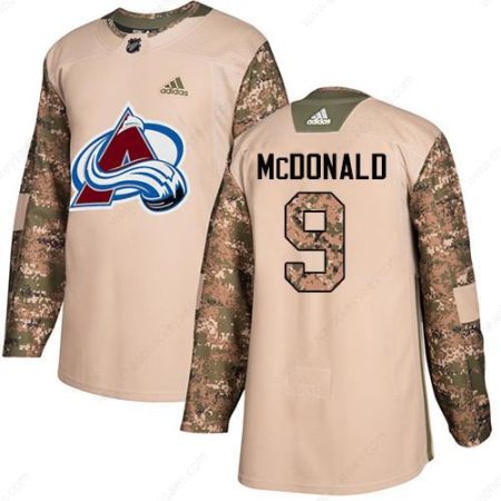 Adidas Avalanche #9 Lanny Mcdonald Camo Authentic 2017 Veterans Day Stitched NHL Jersey