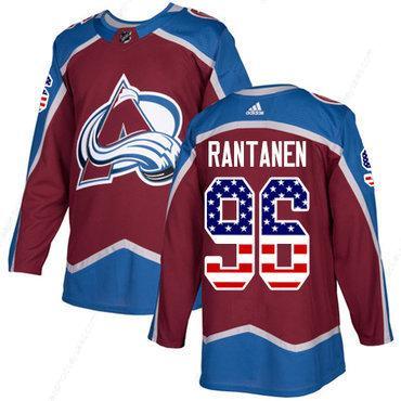 Adidas Avalanche #96 Mikko Rantanen Burgundy Home Authentic Usa Flag Stitched Youth NHL Jersey