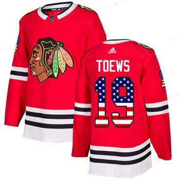 Adidas Blackhawks #19 Jonathan Toews Red Home Authentic Usa Flag Stitched Youth NHL Jersey