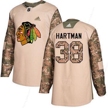 Adidas Blackhawks #38 Ryan Hartman Camo Authentic 2017 Veterans Day Stitched Youth NHL Jersey