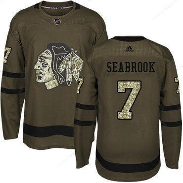 Adidas Blackhawks #7 Brent Seabrook Green Salute To Service Stitched Youth NHL Jersey