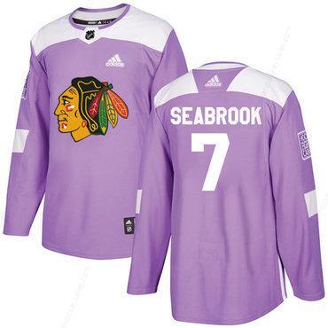 Adidas Blackhawks #7 Brent Seabrook Purple Authentic Fights Cancer Stitched Youth NHL Jersey