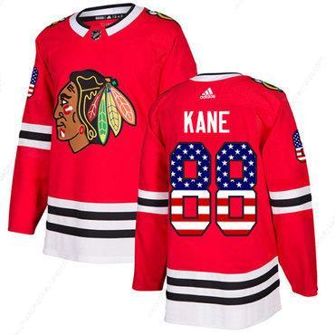 Adidas Blackhawks #88 Patrick Kane Red Home Authentic Usa Flag Stitched Youth NHL Jersey