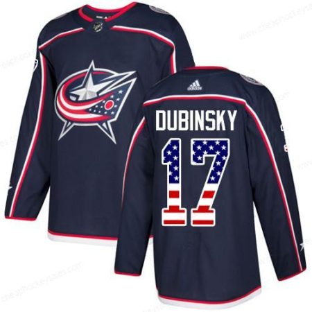 Adidas Blue Jackets #17 Brandon Dubinsky Navy Blue Home Authentic Usa Flag Stitched Youth NHL Jersey