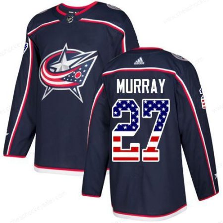 Adidas Blue Jackets #27 Ryan Murray Navy Blue Home Authentic Usa Flag Stitched NHL Jersey