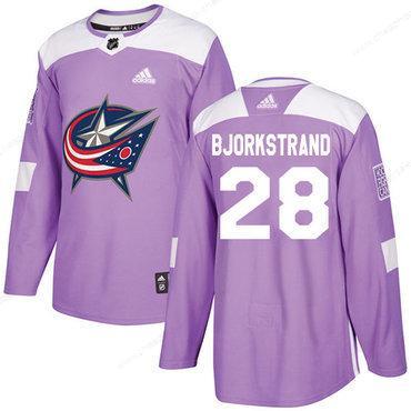 Adidas Blue Jackets #28 Oliver Bjorkstrand Purple Authentic Fights Cancer Stitched NHL Jersey