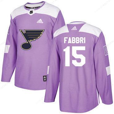 Adidas Blues #15 Robby Fabbri Purple Authentic Fights Cancer Stitched NHL Jersey