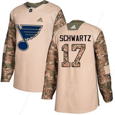 Adidas Blues #17 Jaden Schwartz Camo Authentic 2017 Veterans Day Stitched NHL Jersey